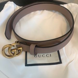 Authentic Gucci Leather Belt with Double G buckle